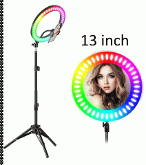 13" RGB LED Selfie Ring Light Phone Holder Selfie Stick Tripod /w Remote,YouTube